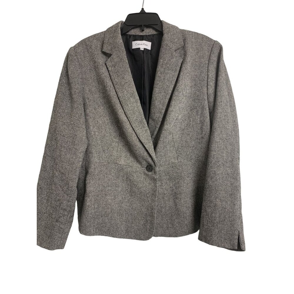 Calvin Klein Gray Tweed Blazer